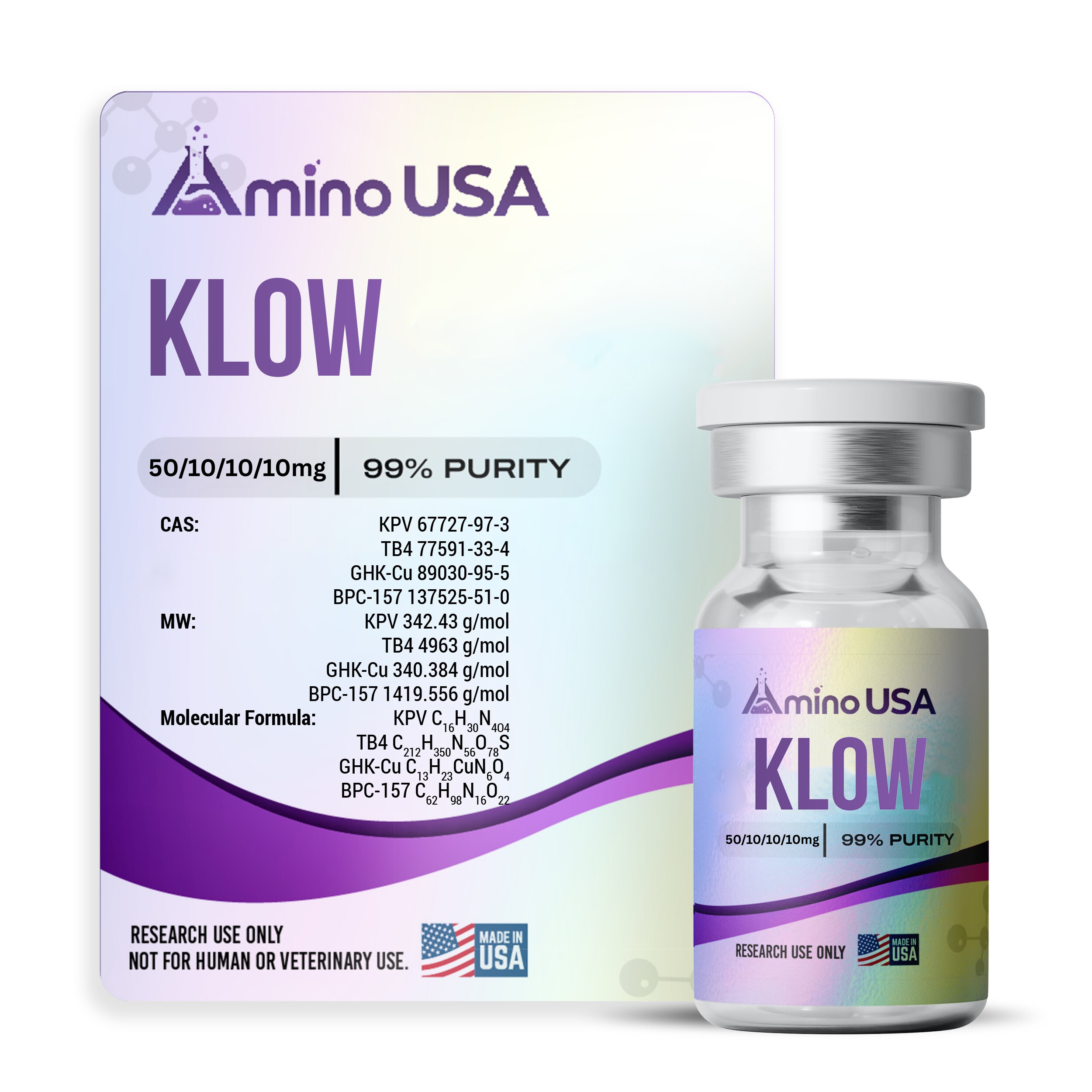 “KLOW” KPV | GHK-Cu | BPC-157 | TB4 Blend